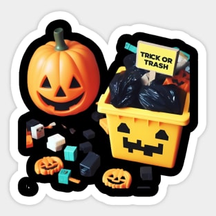 trick or trash Sticker